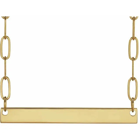 Paperclip ID Bar Necklace