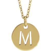 Stamped Cutout Initial Disc Necklace - The Diamond Shoppe