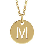 Stamped Cutout Initial Disc Necklace