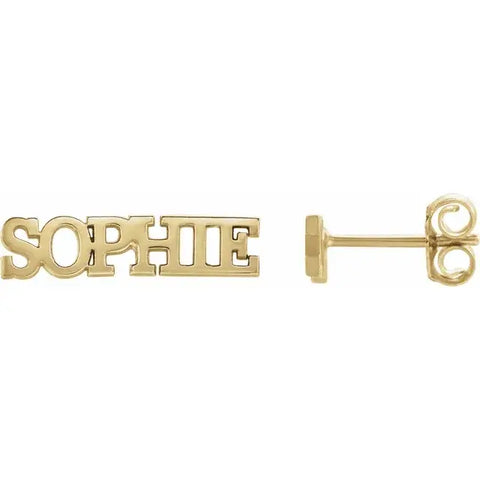 14k Nameplate Earrings