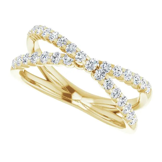 Diamond Criss-Cross Ring - The Diamond Shoppe