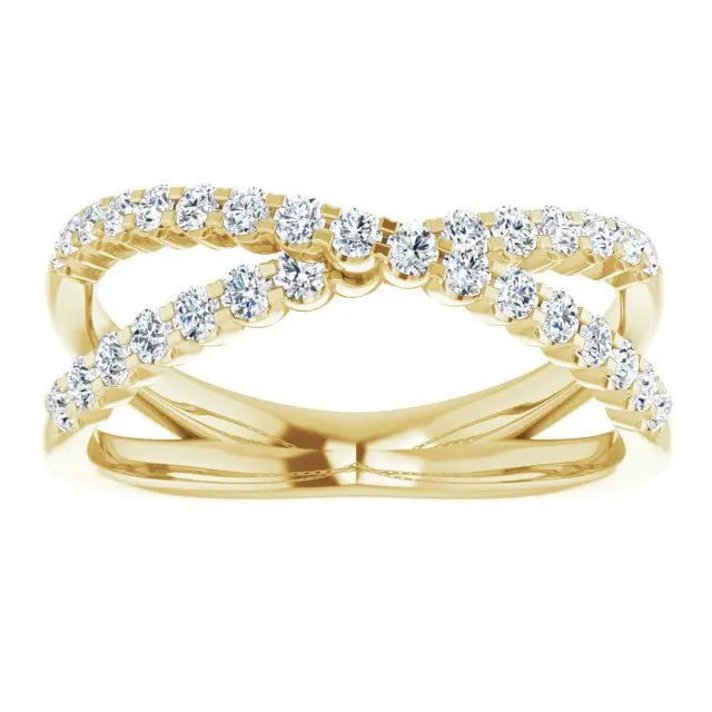 Diamond Criss-Cross Ring - The Diamond Shoppe