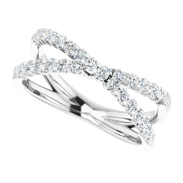 Diamond Criss-Cross Ring - The Diamond Shoppe