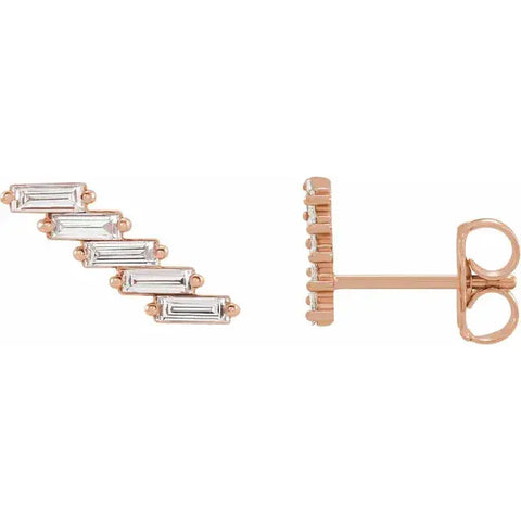 Baguette Diamond Ear Climbers
