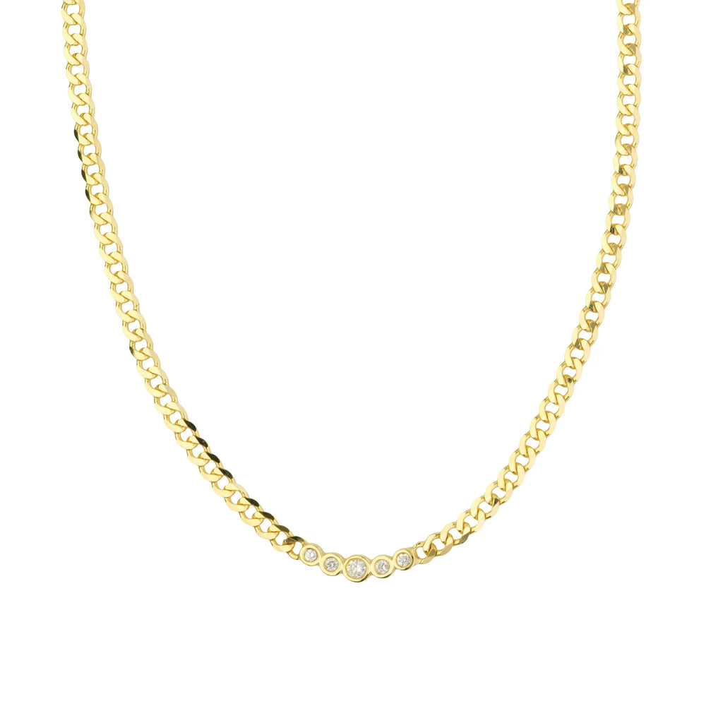 5 Diamond Chain Link Necklace