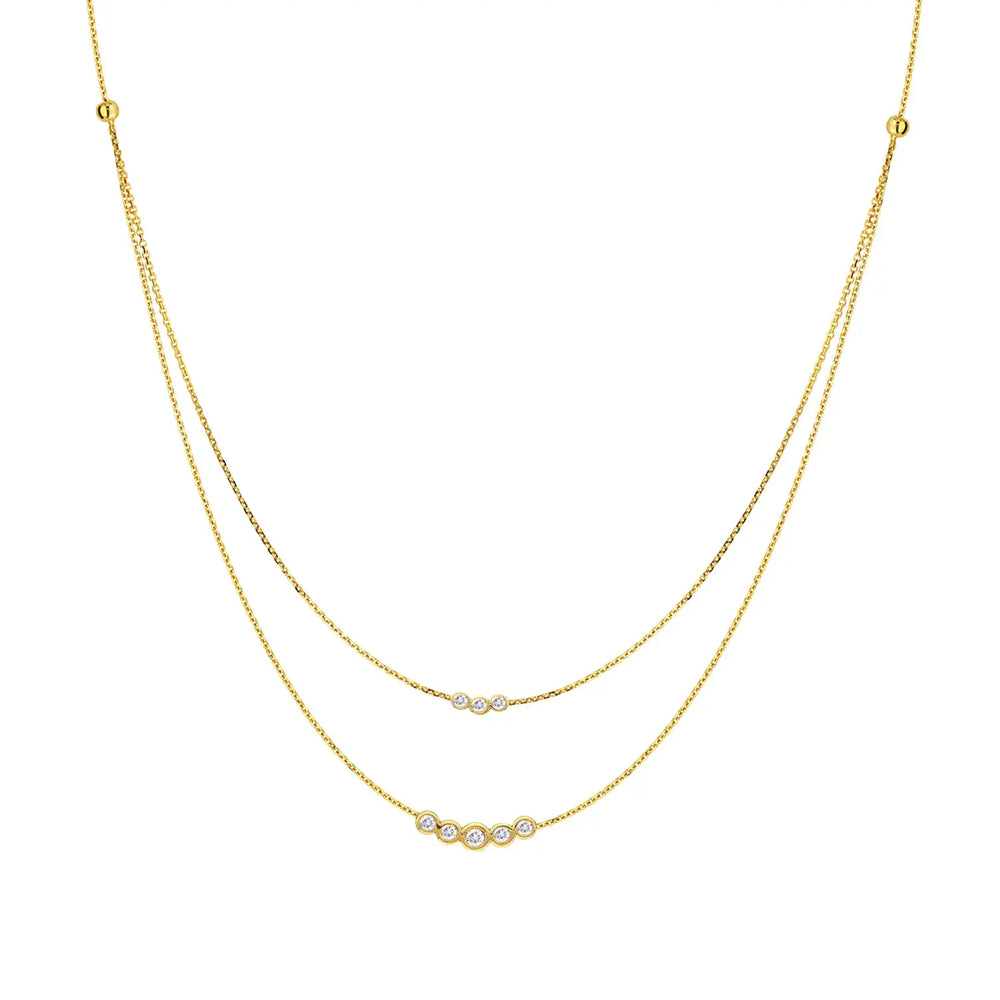 Double Strand Diamond Necklace