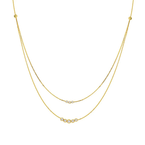 Double Strand Diamond Necklace