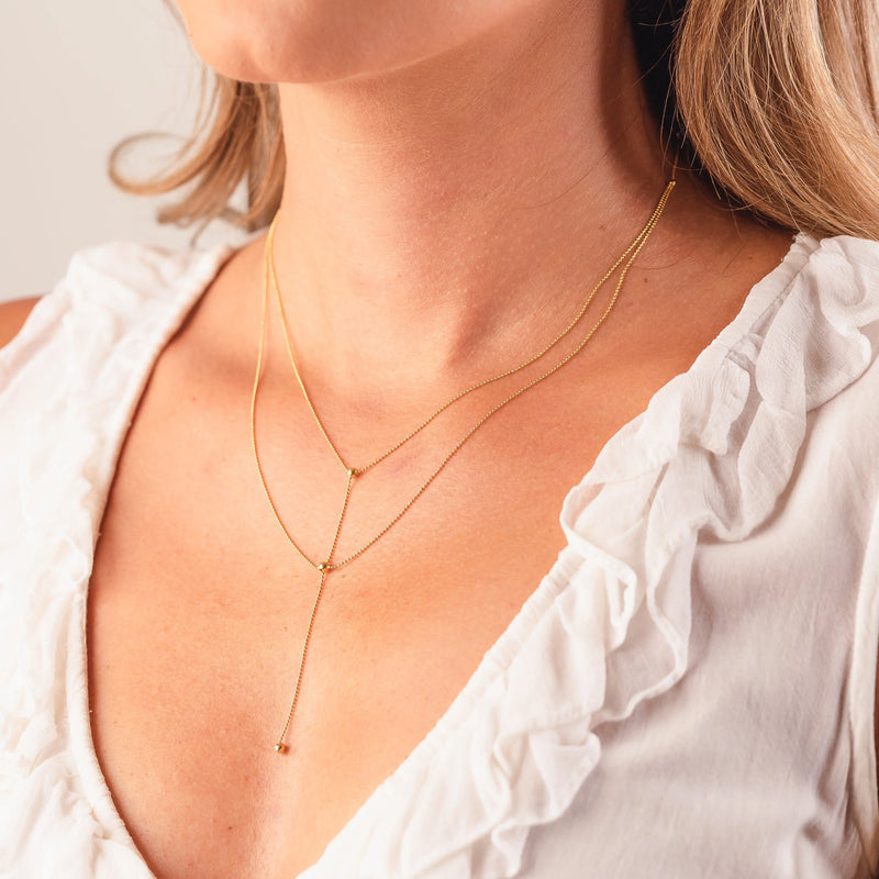 Double Layered Drop Bead Necklace - The Diamond Shoppe