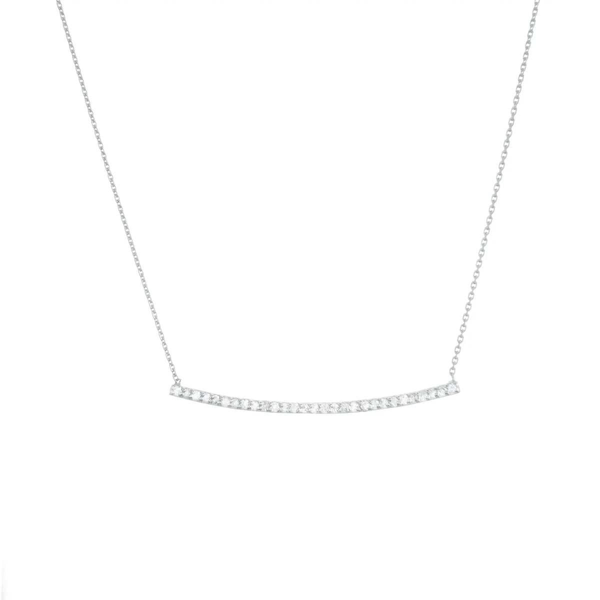 Diamond Curved Bar Necklace - The Diamond Shoppe