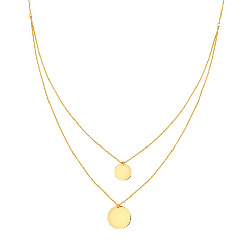 Layered Double Mini Disc Necklace