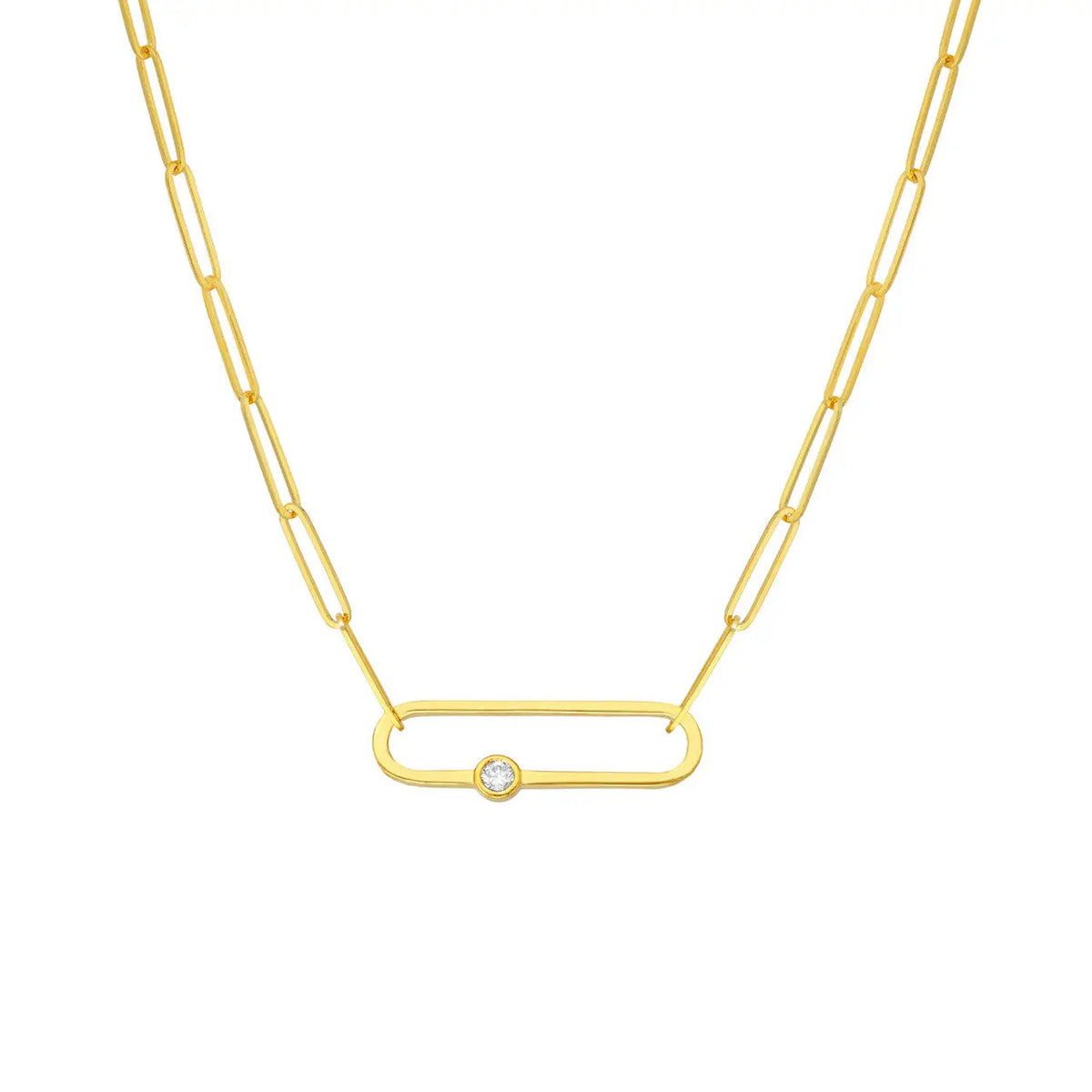 Diamond Paperclip Necklace - The Diamond Shoppe