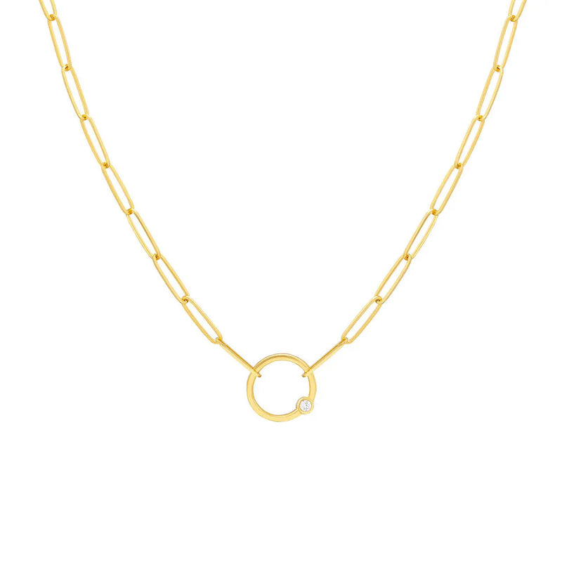 Diamond Loop Paperclip Necklace - The Diamond Shoppe