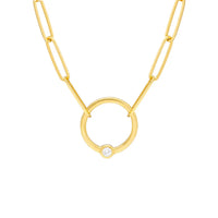 Diamond Loop Paperclip Necklace - The Diamond Shoppe