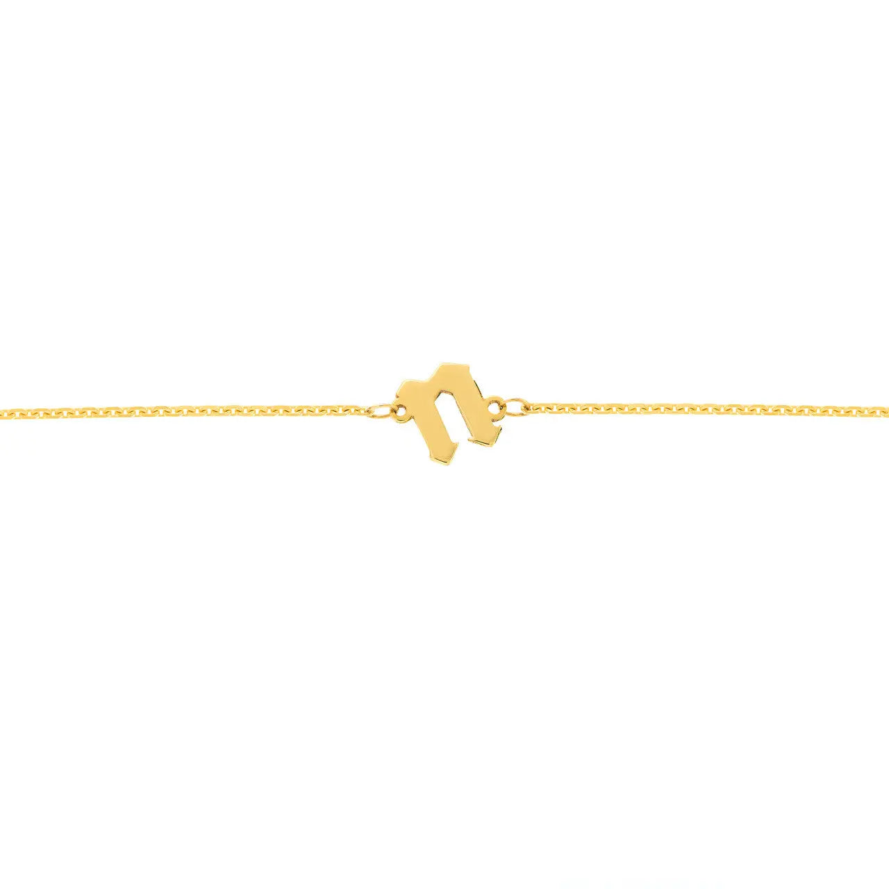 Gothic Initial Bracelet 14K Yellow Gold / K