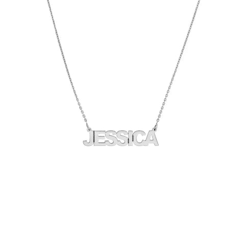 Small Block Nameplate Necklace