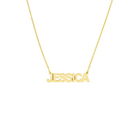 Small Block Nameplate Necklace - The Diamond Shoppe