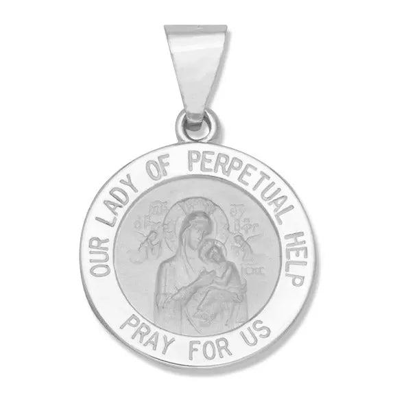Our Lady of Perpetual Help 14k White - Hollow - The Diamond Shoppe