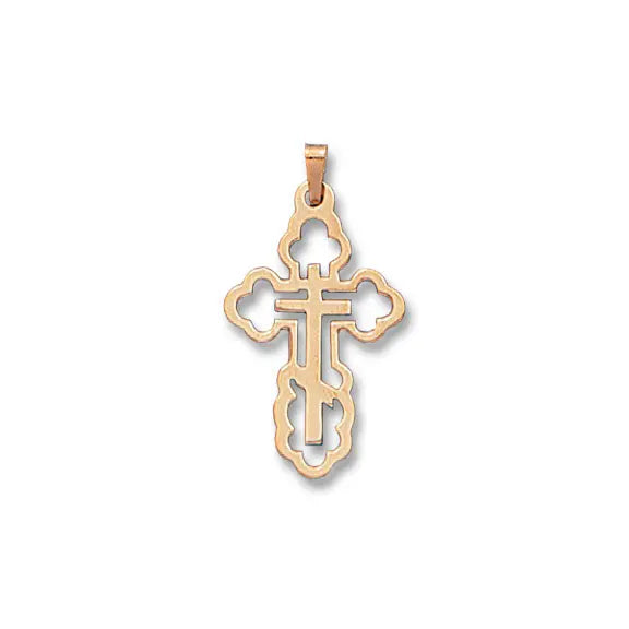 Silhouette Orthodox Cross 14K Yellow - Solid - The Diamond Shoppe