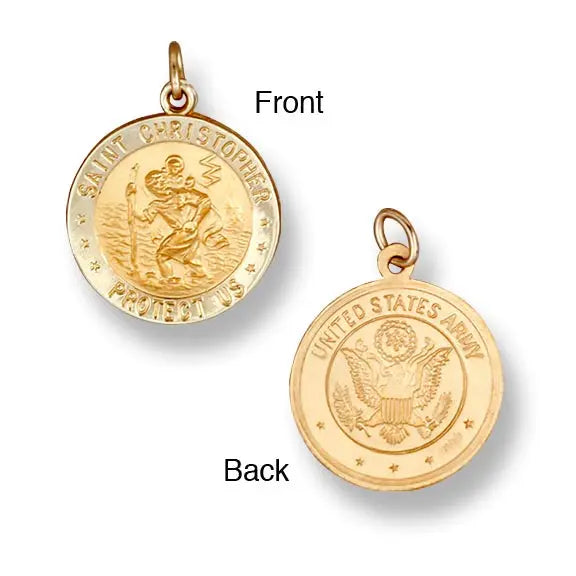 St. Christopher Army 14K Yellow - Solid - The Diamond Shoppe