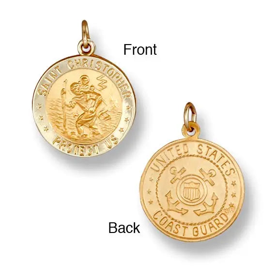 St. Christopher US Coast Guard 14K Yellow - Solid