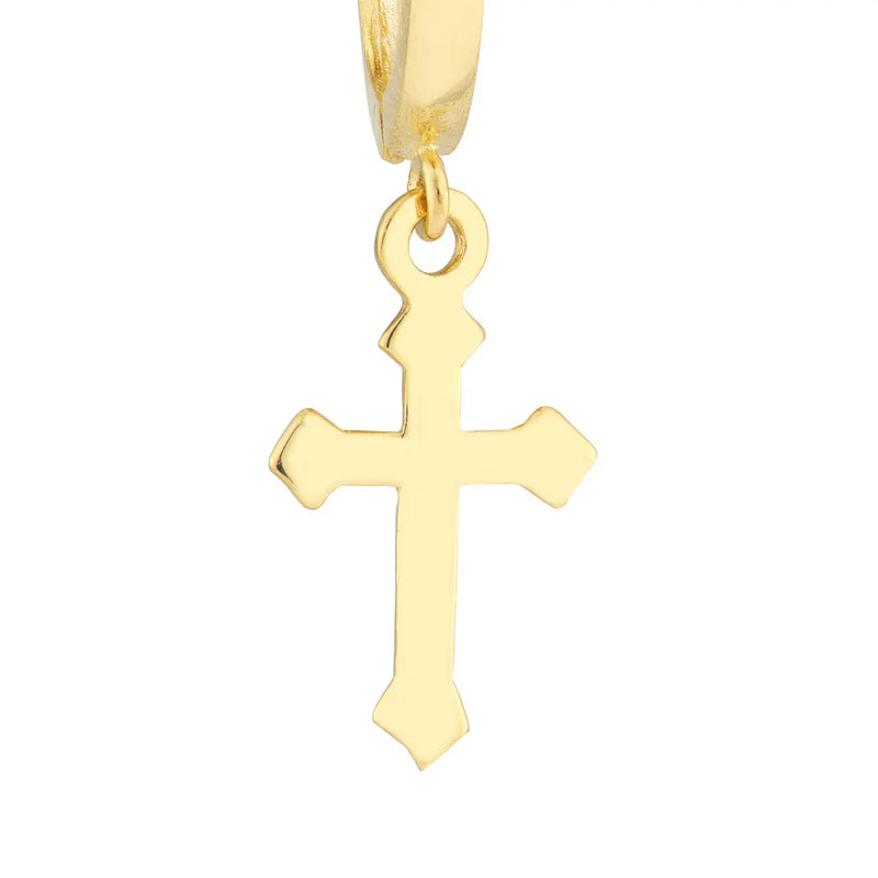 14k Gold Cross Dangle Earrings - The Diamond Shoppe