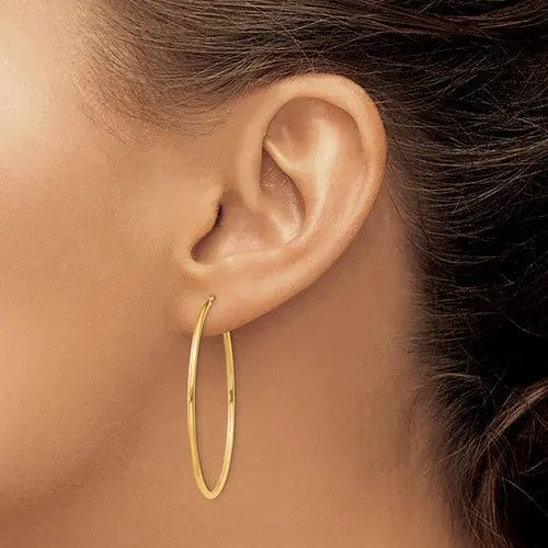 40mm 14K Gold Hoops - The Diamond Shoppe