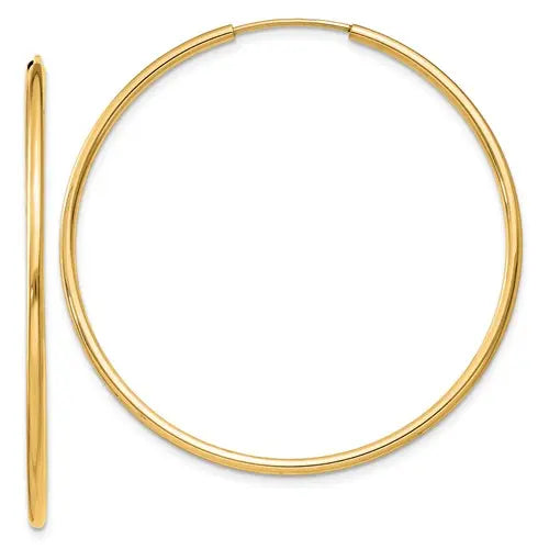 40mm 14K Gold Hoops - The Diamond Shoppe