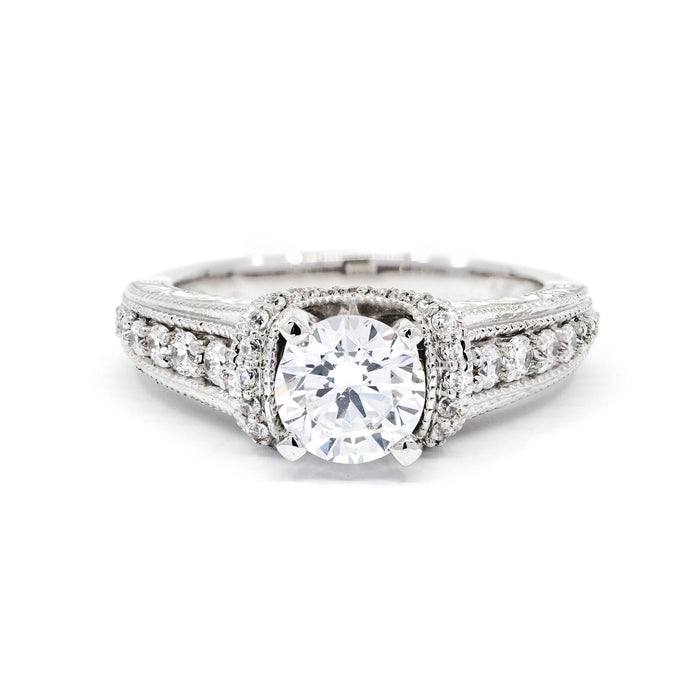 Vintage Engagement Ring Round Brilliant  - The Diamond Shoppe